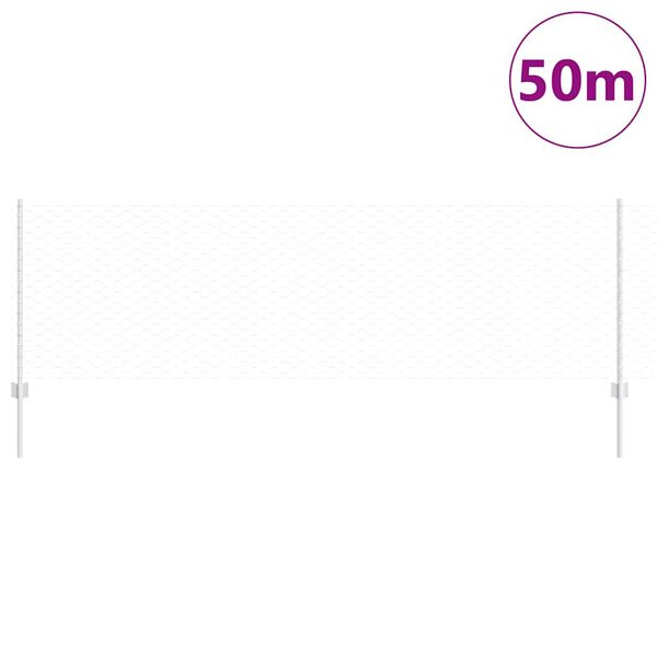 vidaXL Ograja s stebrom srebrna 0,8 x 50 m Jeklo