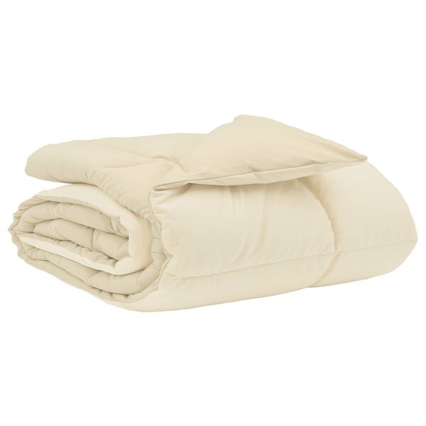 vidaXL Polna celoletna prevleka krema 135 x 200 cm Mikrovlakna