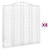 vidaXL Obokane gabion ko&scaron;are 8 kosa 200x30x200/220 cm pocinkano železo