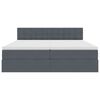 vidaXL Postelja s shranjevanjem z vzmetnico Temno siva 100 x 200 cm