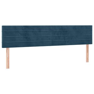 vidaXL Posteljno vzglavje temno modra 180x5x78/88 cm žametna