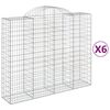 vidaXL Obokane gabion ko&scaron;are 6 kosov 200x50x160/180cm pocinkano železo