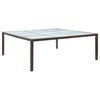 vidaXL Vrtna jedilna miza rjava 200x200x74 cm poli ratan