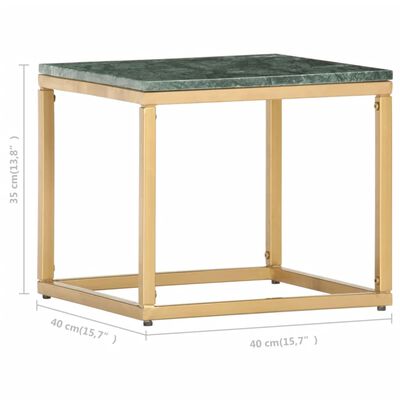 vidaXL Klubska mizica zelena 40x40x35 cm kamen z marmorno teksturo