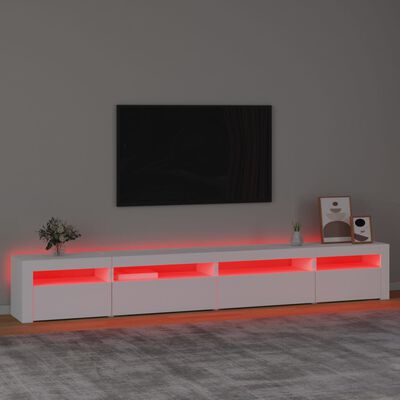 vidaXL TV omarica z LED lučkami bela 270x35x40 cm