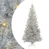 vidaXL Božično drevo med 300 LED z stojalom srebrna 240 cm PET