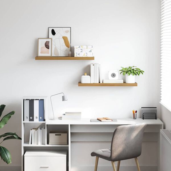 vidaXL Stenska polica 2 pcs Rjava 90 x 23,5 x 4 cm Konstruiran les