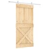 vidaXL Drsna vrata Naravna in bela 95 x 210 cm Masiven borov les