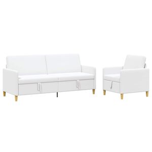 vidaXL Sofa set z shrambo 2 kos Bela Poliester