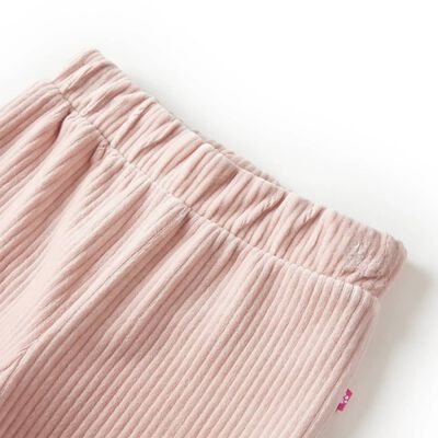 Otroške hlače rebrasti žamet svetlo roza 92
