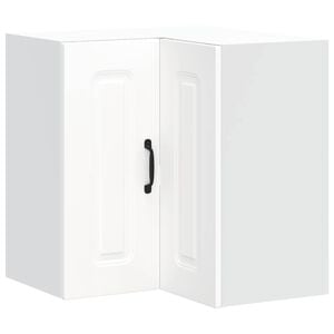 vidaXL Kuhinjska stenska kotna omarica Kalmar bela inženirski les