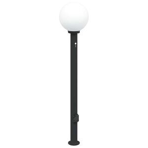 vidaXL Stebriček s senzorjem in vtičnico 120 cm črne barve IP44