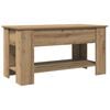vidaXL Klubska mizica artisan hrast 101x49x52 cm inženirski les