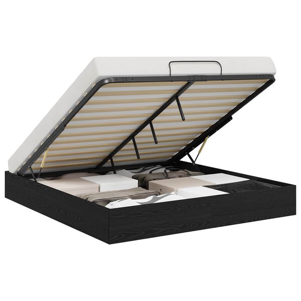 vidaXL Ottomanska postelja Črni Hrast 203 x 160 x 25 cm
