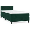 vidaXL Box spring postelja z vzmetnico temno zelen 90x190 cm žamet