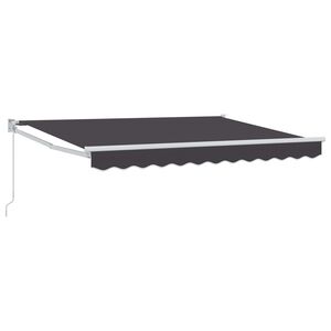 vidaXL Vlečna tenda Antracit 3 x 2 m 100% poliester in aluminij