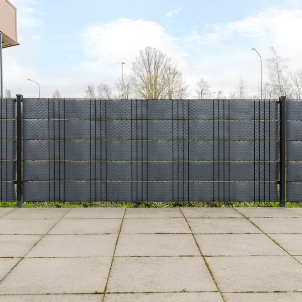 vidaXL Balkonsko platno 10 kosov antracit 255x19 cm poli ratan