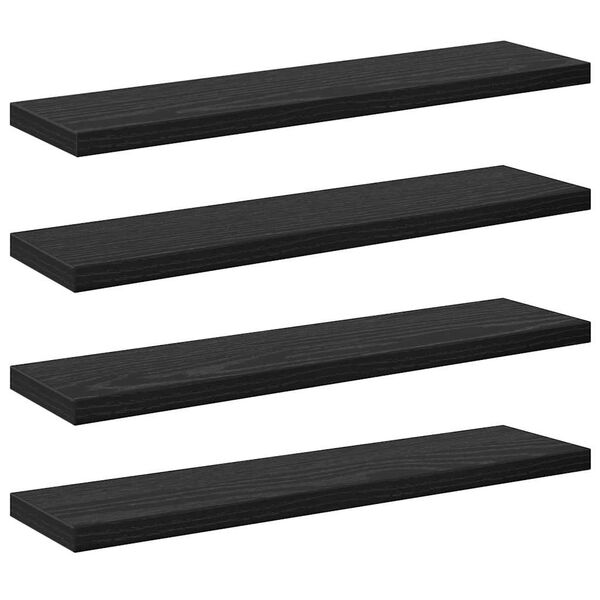 vidaXL Polica za knjige 4 pcs Črna 40 x 10 x 1,5 cm Konstruiran les