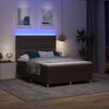 vidaXL LED Box Spring Postelja Temno rjava 160 x 200 cm blago