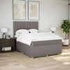 vidaXL Box spring postelja z vzmetnico taupe 160x200 cm blago