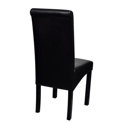 vidaXL Jedilni stoli 2 kosa črno umetno usnje