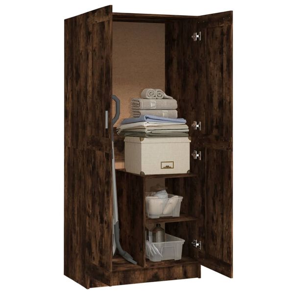 vidaXL Garderobna omara dimljeni hrast 82,5x51,5x180 cm inženirski les