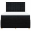 vidaXL Box spring postelja z vzmetnico črna 160x200 cm blago