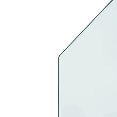 vidaXL Steklena plošča za kamin šestkotna 80x60 cm