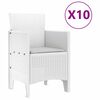 vidaXL Komplet za jedilnico v vrtu 11 pcs Bela Polt rattan