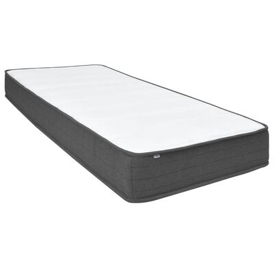 vidaXL Boxspring postelja temno sivo blago 200x200 cm