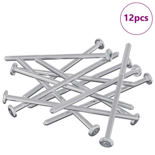 vidaXL Vijak 12 pcs srebrna M6 x 120 mm Jeklo