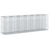 vidaXL Gabionska dvignjena postelja 2 pcs srebrna 250 x 50 x 80 cm