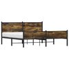 vidaXL Kovinski posteljni okvir brez vzmetnice dimljen hrast 183x213cm