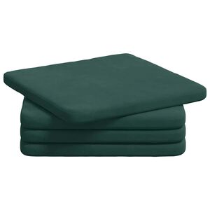 vidaXL Sedežne blazine 4 kos Žamet Temno zelena 40 x 40 x 3 cm