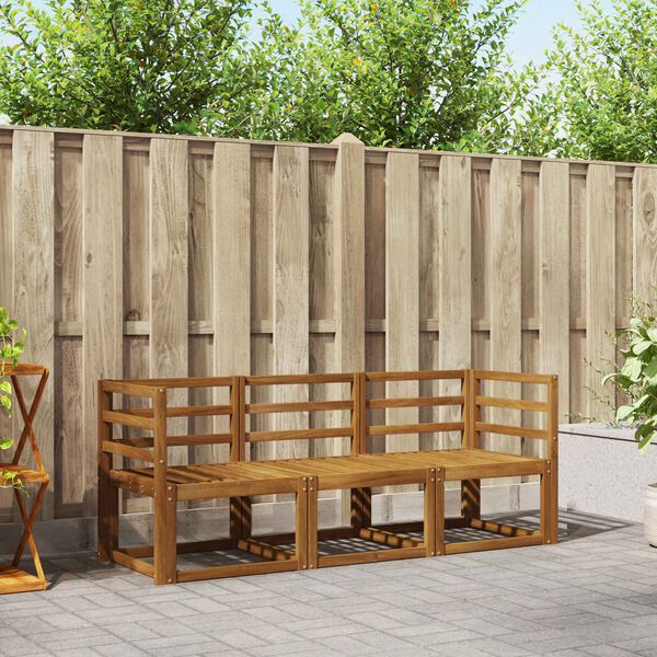 vidaXL Zunanja garnitura za sedenje 3 pcs Naravna in svetlo siva