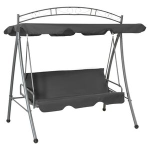 vidaXL Zunanja gugalnica s streho antracitna 198x120x205 cm jeklo