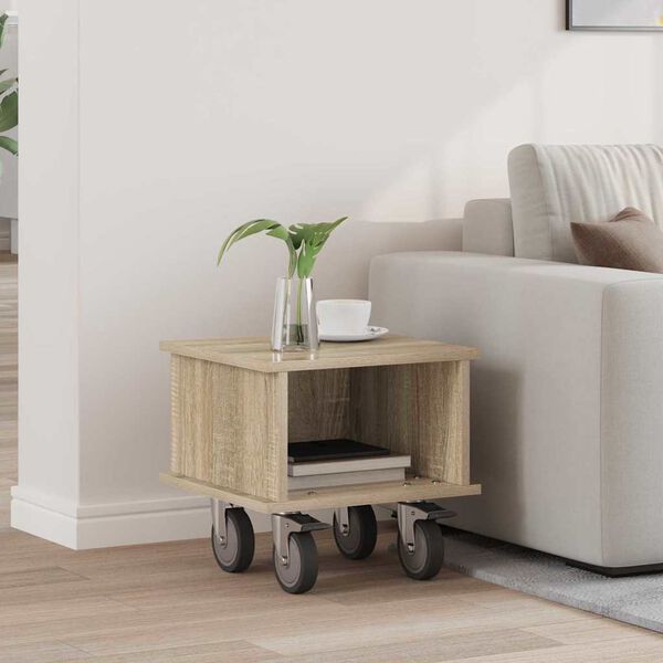 vidaXL TV stojalo Sonoma hrast 37 x 35 x 35 cm Konstruiran les