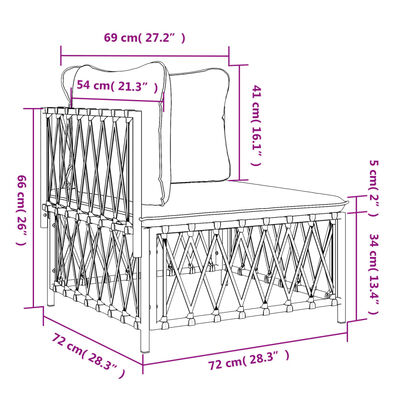 vidaXL Vrtni kotni kavč z blazinami antracit tkanina