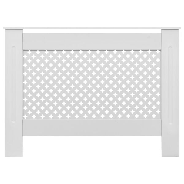 vidaXL Pokrov za radiator bel 112x19x81,5 cm MDF