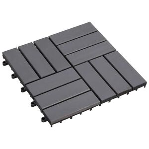 vidaXL Tla za teraso 30 kos Siva 30 x 30 cm Akacijevo trdo leseno