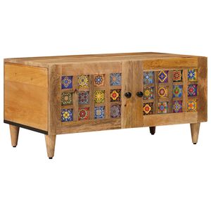 vidaXL Klubska miza Naravna 80 x 50 x 40 cm Masiven les manga