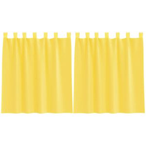 vidaXL Voile zavese z zankami 2 kosa rumene 140x140 cm