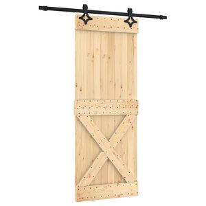 vidaXL Drsna vrata 80 x 210 cm Masiven borov les (neobdelan)