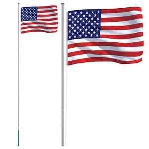 vidaXL Zastava Združenih držav Amerike in drog 6,08 aluminij