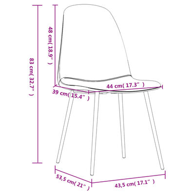 vidaXL Jedilni stoli 4 kosi 45x53,5x83 cm sijoče rjavo umetno usnje