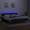 vidaXL Box spring postelja z vzmetnico LED črna 200x200 cm blago