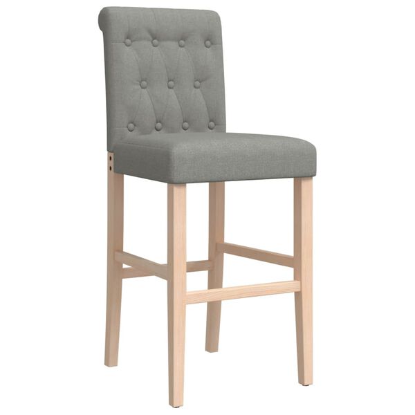 vidaXL Barski stol 2 kosa trden les kavčukovca in blago