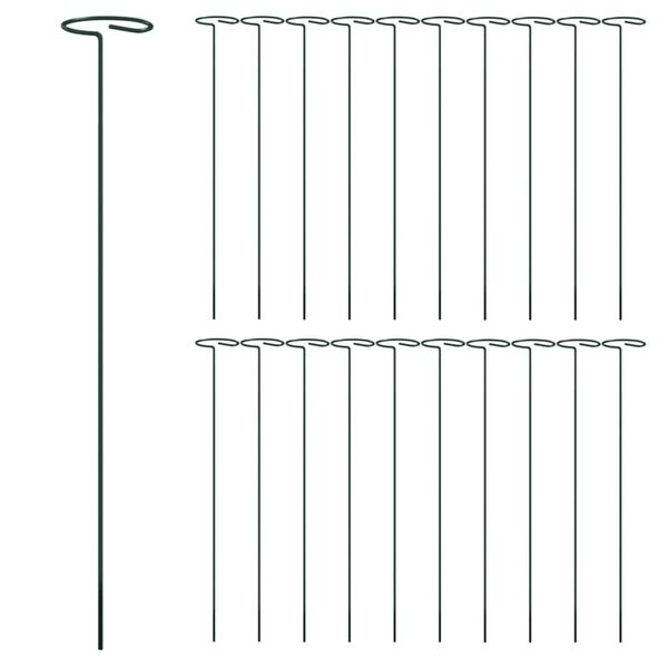 vidaXL Oporni stebri za vrtne rastline 20 kosov zeleni 40 cm jeklo