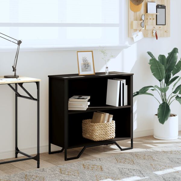 vidaXL Knjižna omara črna 80x31x74,5 cm inženirski les