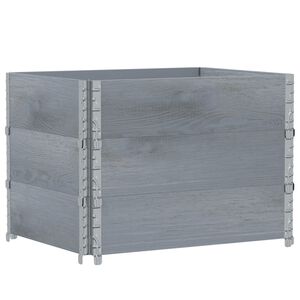 vidaXL Paletni okvirji 3 kosi sivi 80x60 cm trdna borovina